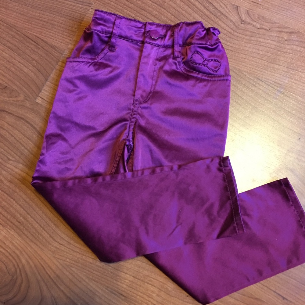 Burgundy satin pants